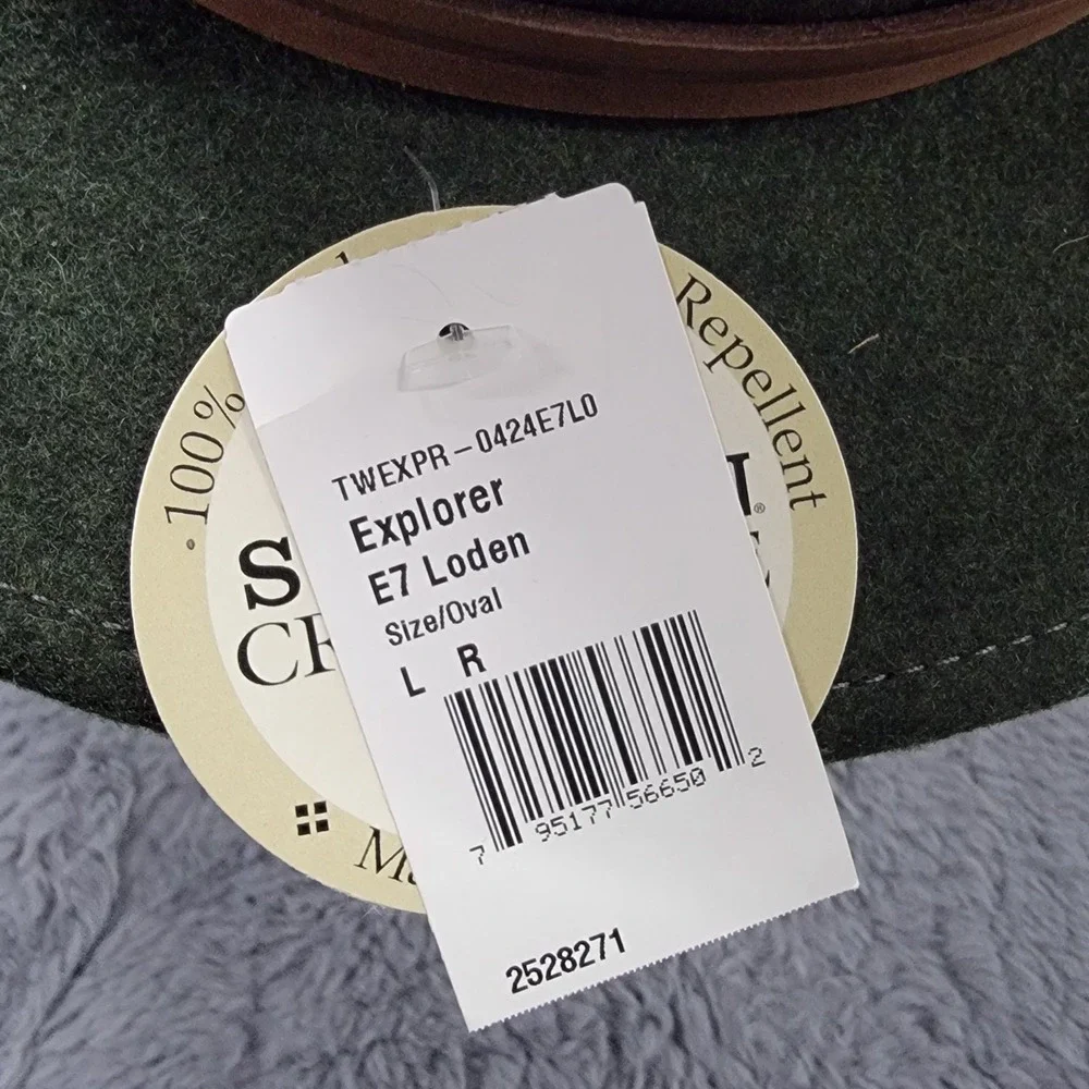 Stetson Hat Mens Large Explorer Fedora Green Wool Crushable USA Water Repellent